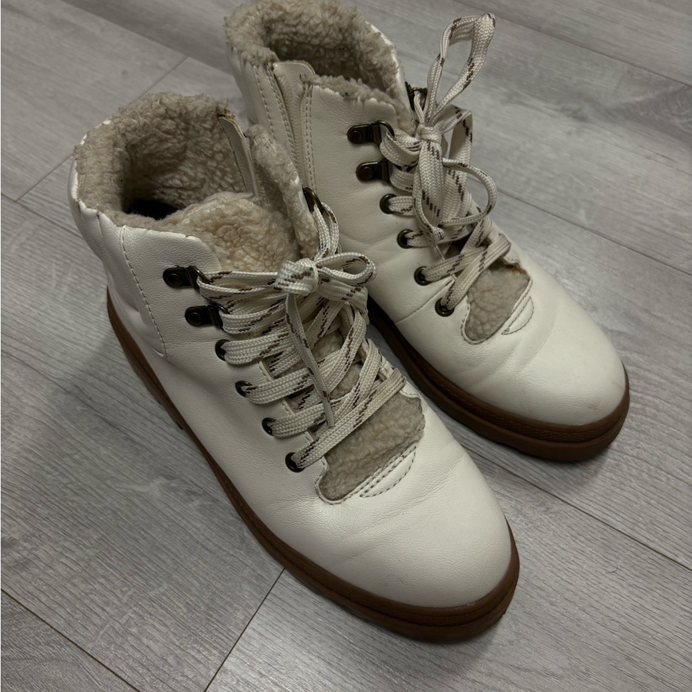 Nordstrom Rack Women's White Lace-Up Boots